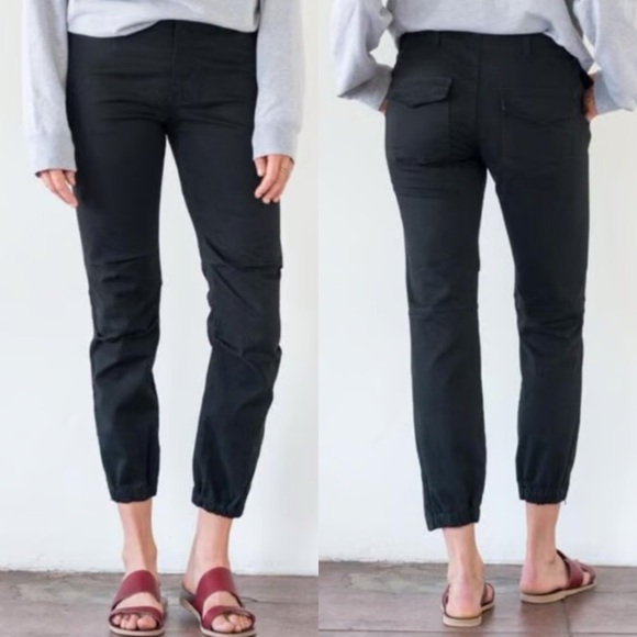 Nili Lotan French Military Pant Black Cargo Ankle Zip Cotton - Picture 1 of 12